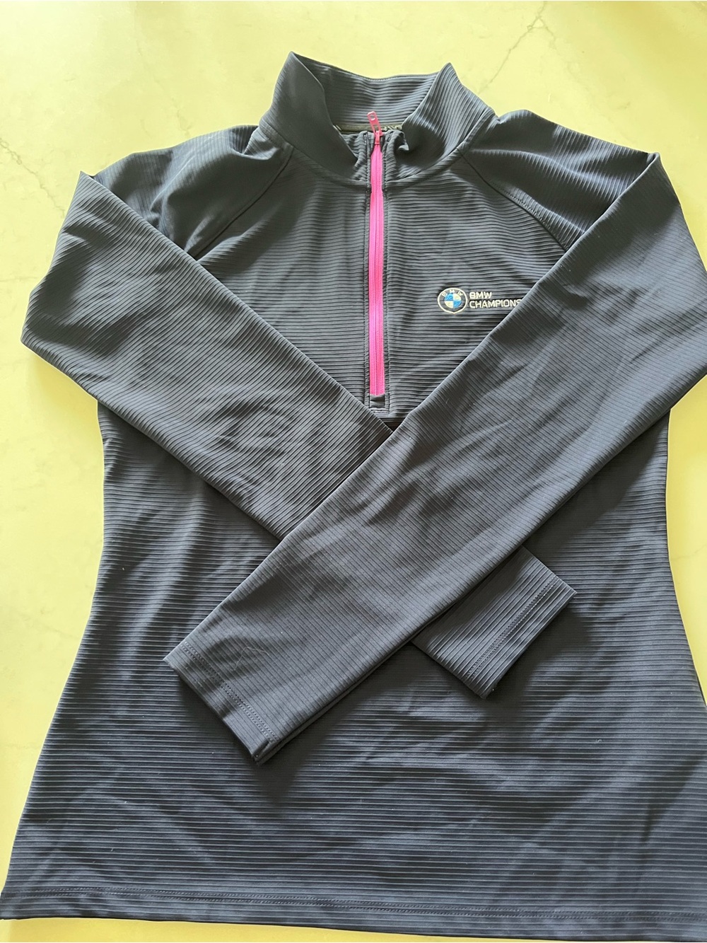 BMW Championship Navy Blue Quarter-Zip Pullover with Pink Zip